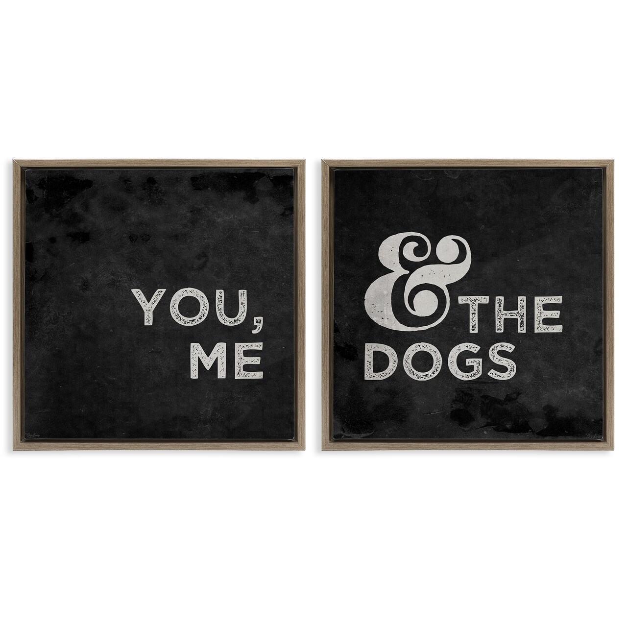 Stupell Industries You Me and the Dogs Family Pet Framed Floater Canvas Wall Art